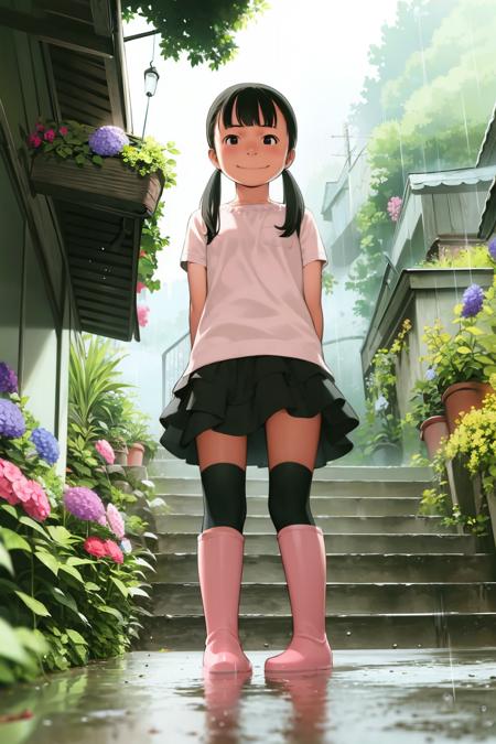 00785-3711118842.0-masterpiece, best quality,_lora_comiclo_1_,1girl, solo, umbrella, rubber boots, flower, closed umbrella, boots, black hair, skir.png